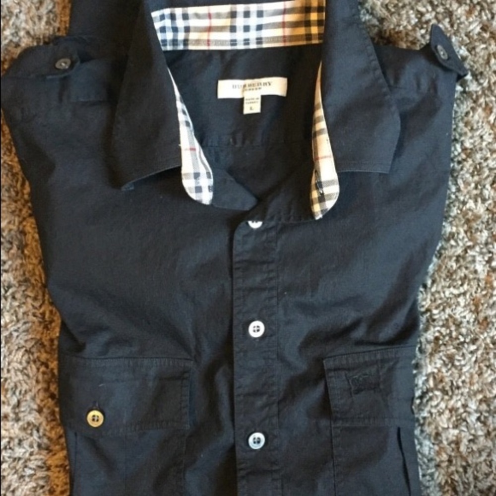 Burberry Black Button Down